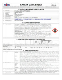 Aca Cutting Oil Safety Data Sheet